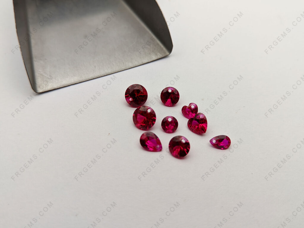 Corundum-Synthetic-Ruby-Red-Round-shaped-Faceted-Gemstones-with-drilled-holes-suppliers