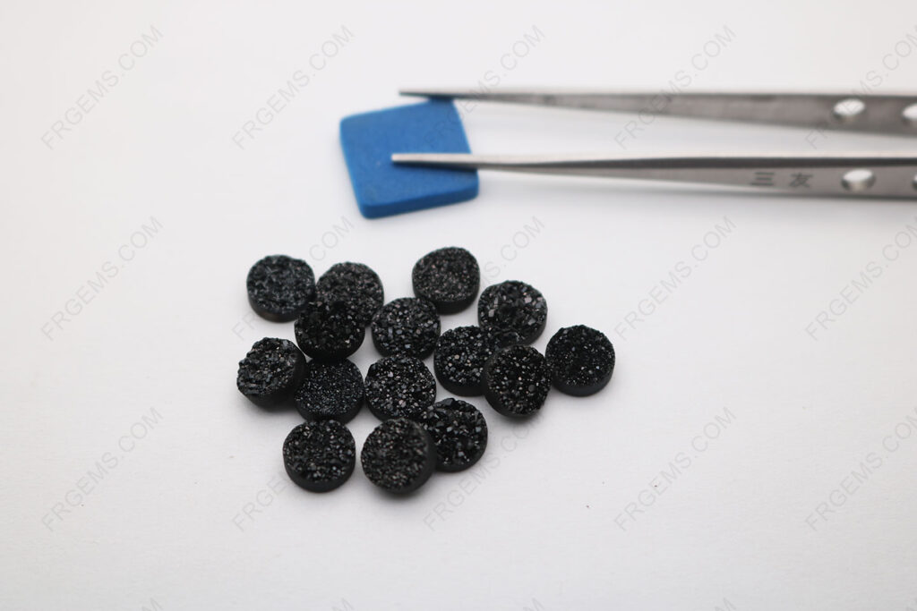 Loose-Natural-Druzy-Agate-black-color-round-Cabochon-gemstones-wholesale-china-IMG_6855