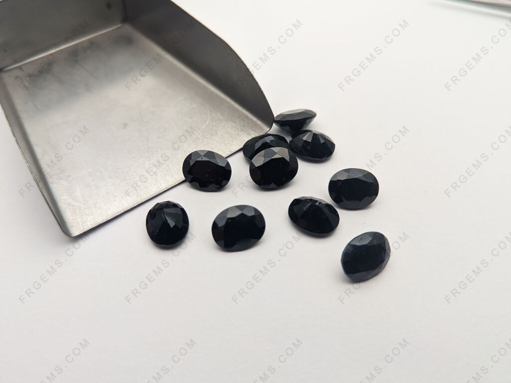 Natural genuine Black Sapphire Oval shape Faceted cut Loose gemstones Suppliers from China