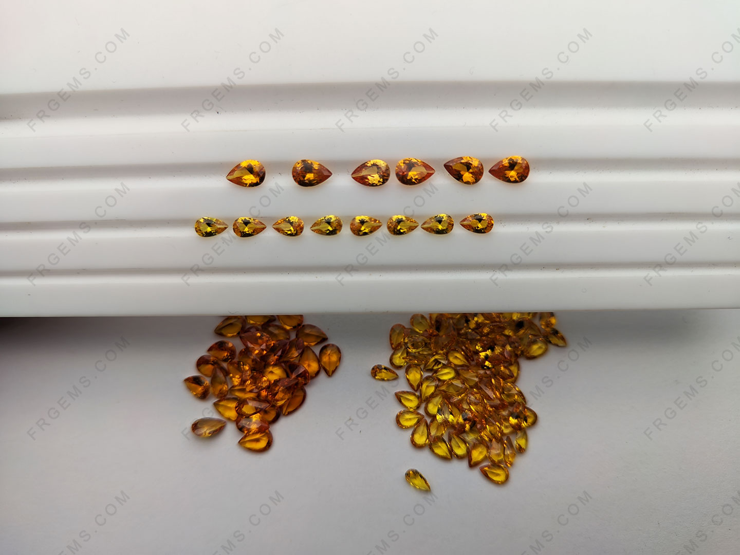 China Synthetic Corundum Yellow Sapphire 22# Marquise Shape Faceted Loose Gemstones supplier