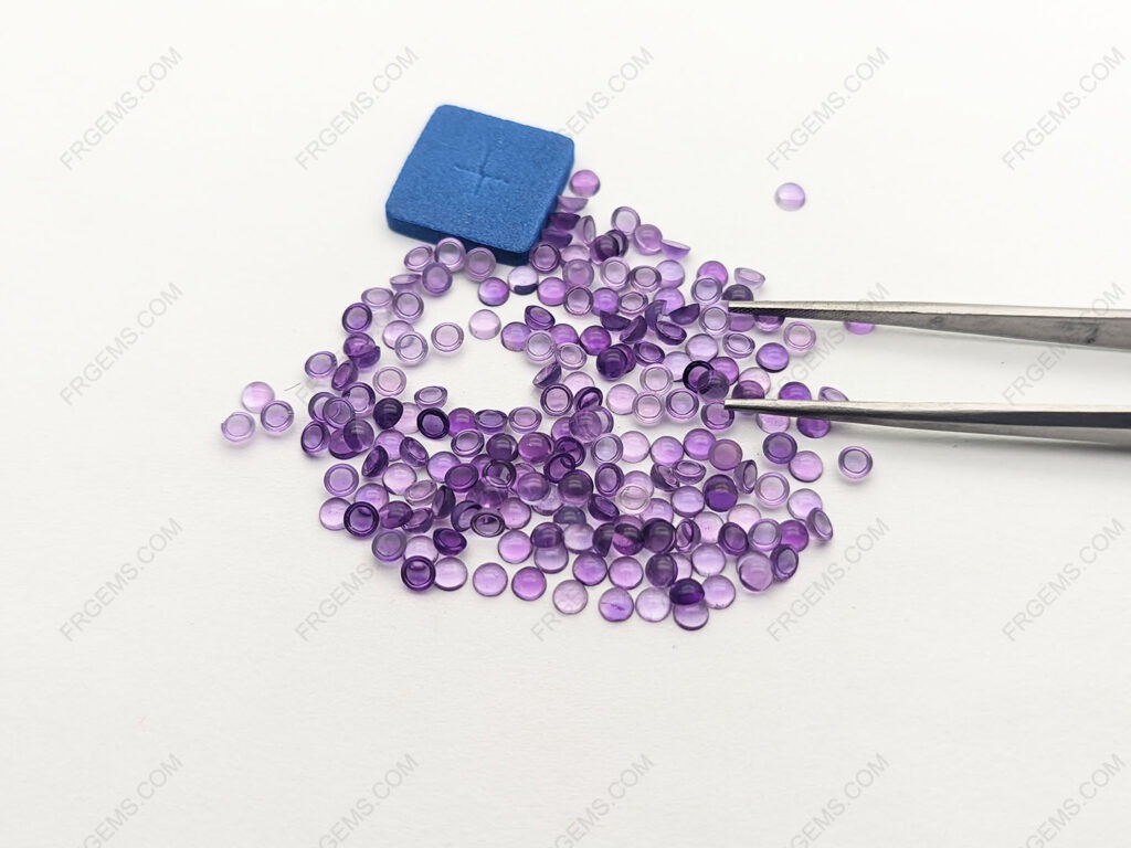 Natural-Genuine-Africa-Amethyst-color-Round-cabochon-3.00mm-gemstones-wholesale