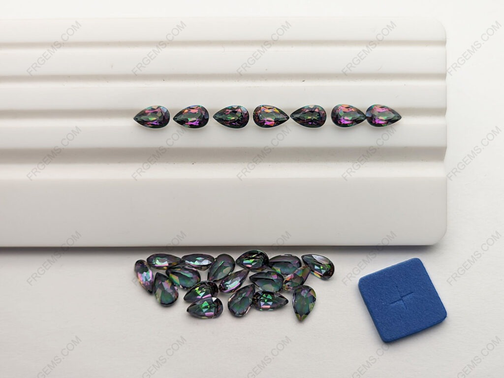 Natural-Genuine-Topaz-mystic-color-Pear-shape-faceted-8x5mm-gemstones-wholesale