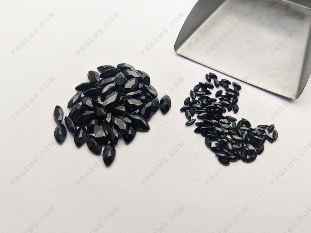 Natural-genuine-Black-Sapphire-color-Marquise-shape-faceted-8x4mm-gemstones-wholesale-China