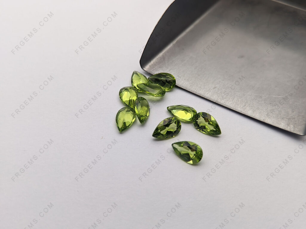 Natural-genuine-Peridot-Dark-color-Pear-shape-8x5mm-gemstones-wholesale-China