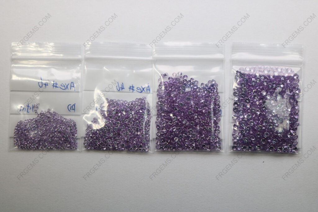 Bulk Wholesale Loose Synthetic Alexandrite Color change 46# Round faceted cut melee small size gemstones