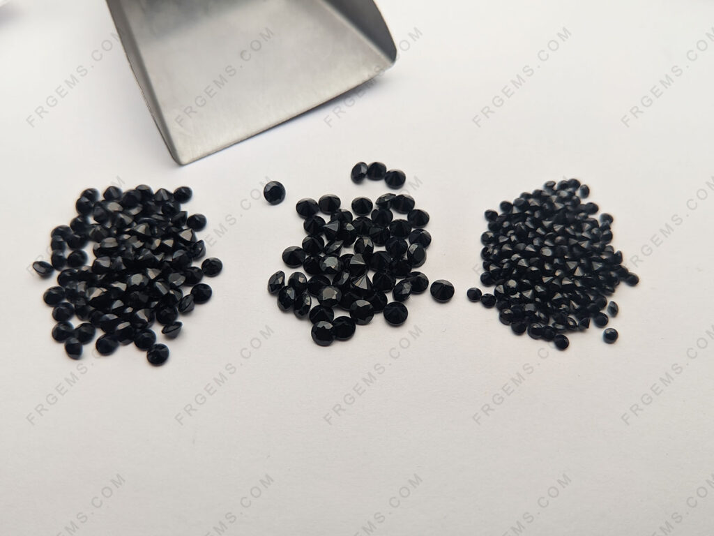 Wholesale-Loose-Natural-Black-Sapphire-color-Round-shape-faceted-gemstones-From-China