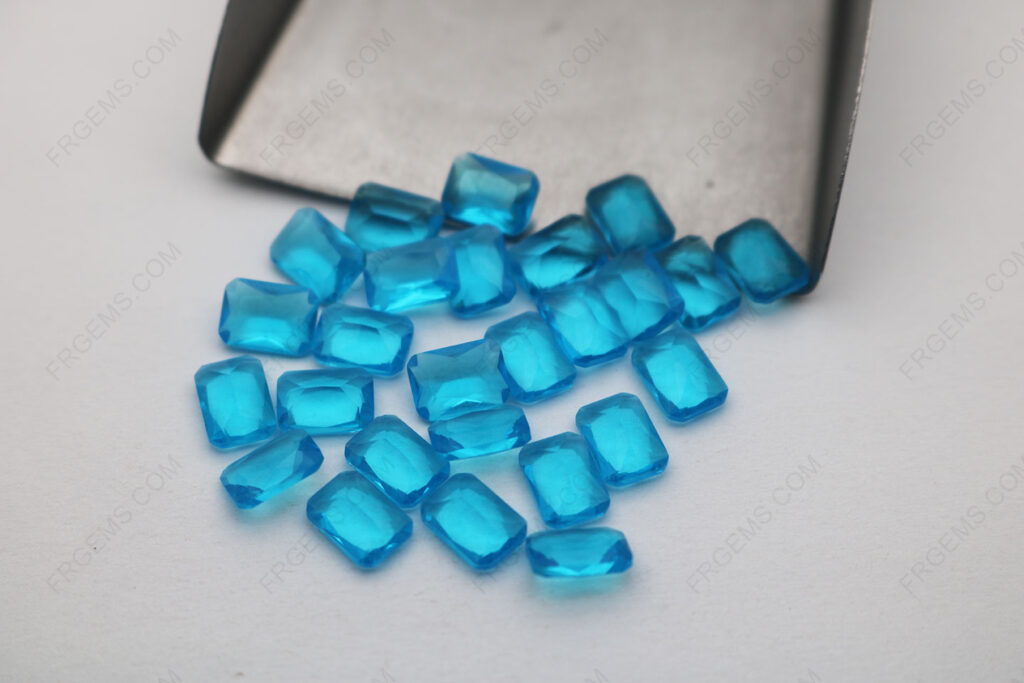 Glass-Swiss-blue-Color-BA316#-Octagon-shape-Princess-cut-7x5mm-Loose-gemstones-wholesale-IMG_6889