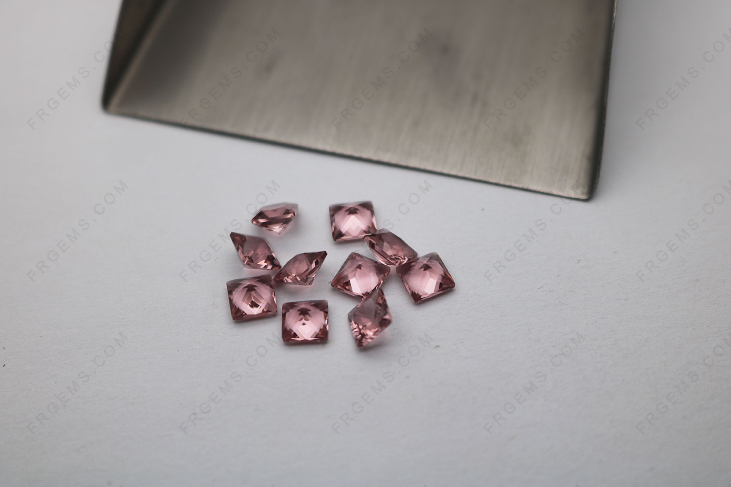Loose Nano Crystal Morganite Peach pink 182# color Square Princess cut 5x5mm gemstones