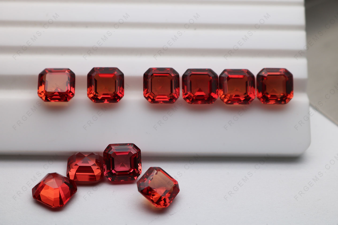 Loose-Synthetic-Corundum-Padparadshah-55#-color-Asscher-shape-faceted-cut-10x10mm-gemstones-IMG_6797