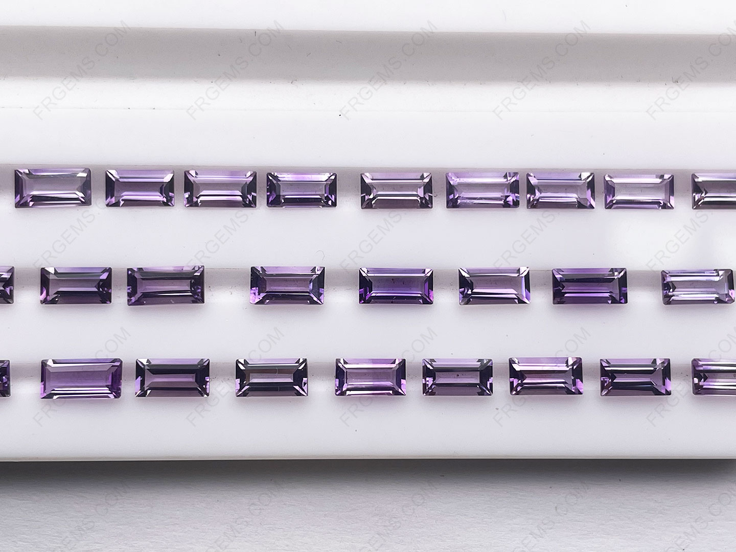 wholesale Loose Natural genuine Amethyst Color Baguette cut 3x6mm Gemstones from China