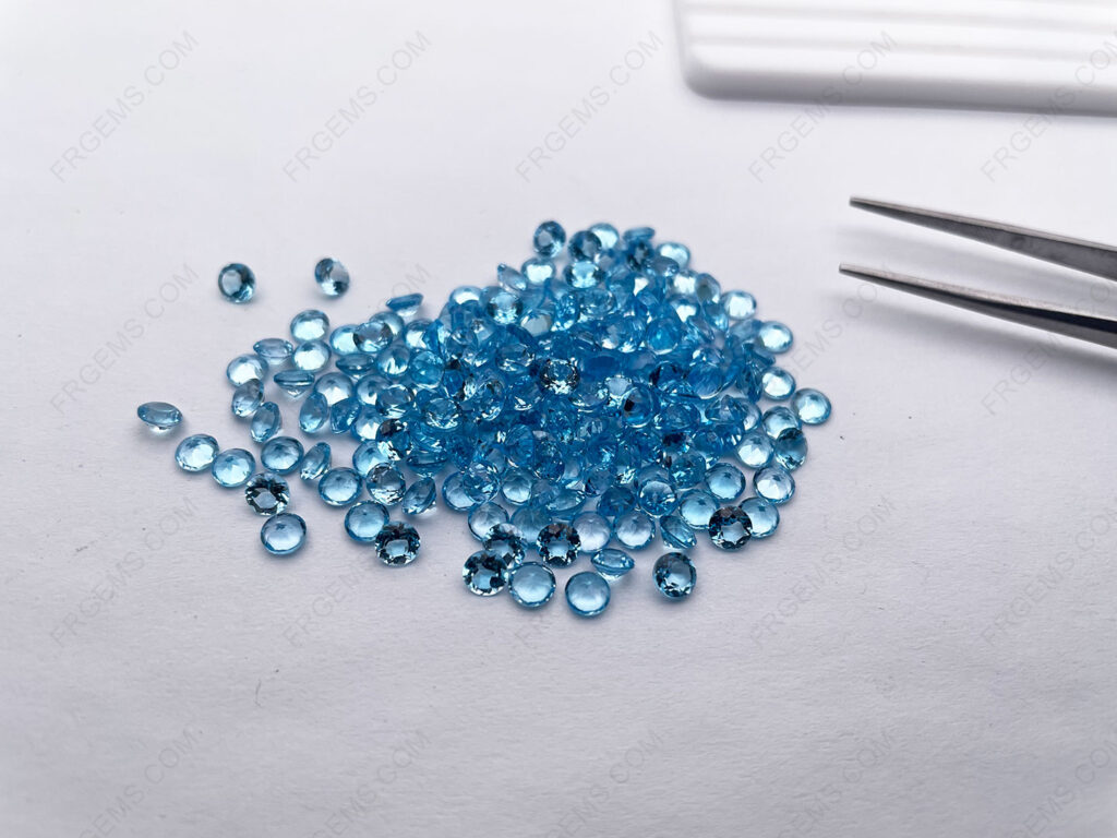 Bulk Wholesale Natural genuine Topaz Swiss blue Color Round Faceted 4.00mm Loose Gemstones