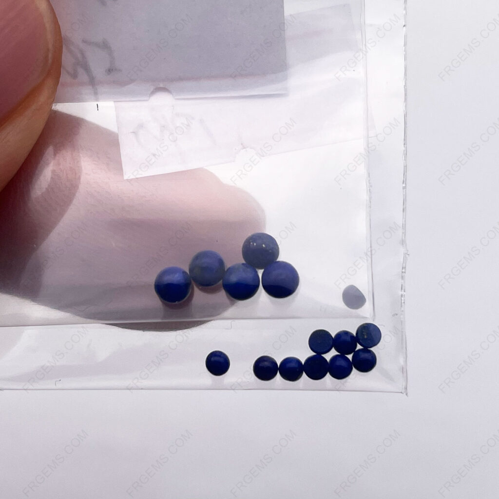 Wholesale Loose Natural Genuine lapis lazuli Round Shape Cabochon 2mm and 3mm gemstones