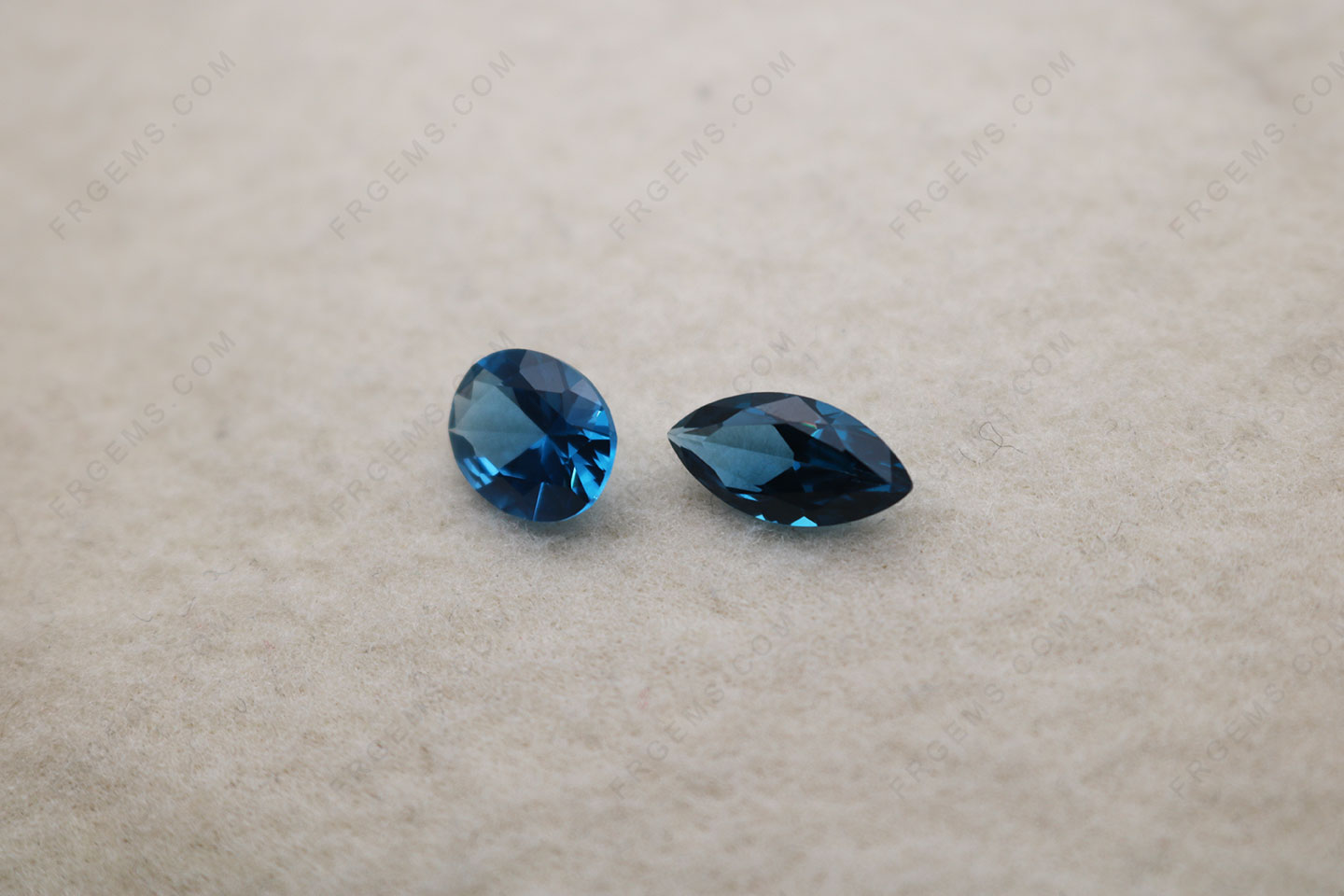 Wholesale Spinel London blue 120# color Oval and Marquise shape faceted cut gemstones from China