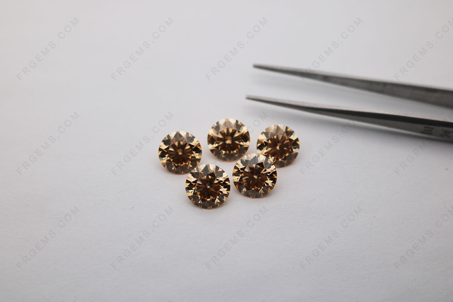 Champagne Color Moissanite Round faceted brilliant cut 4ct weight 10mm Loose Gemstones for sell