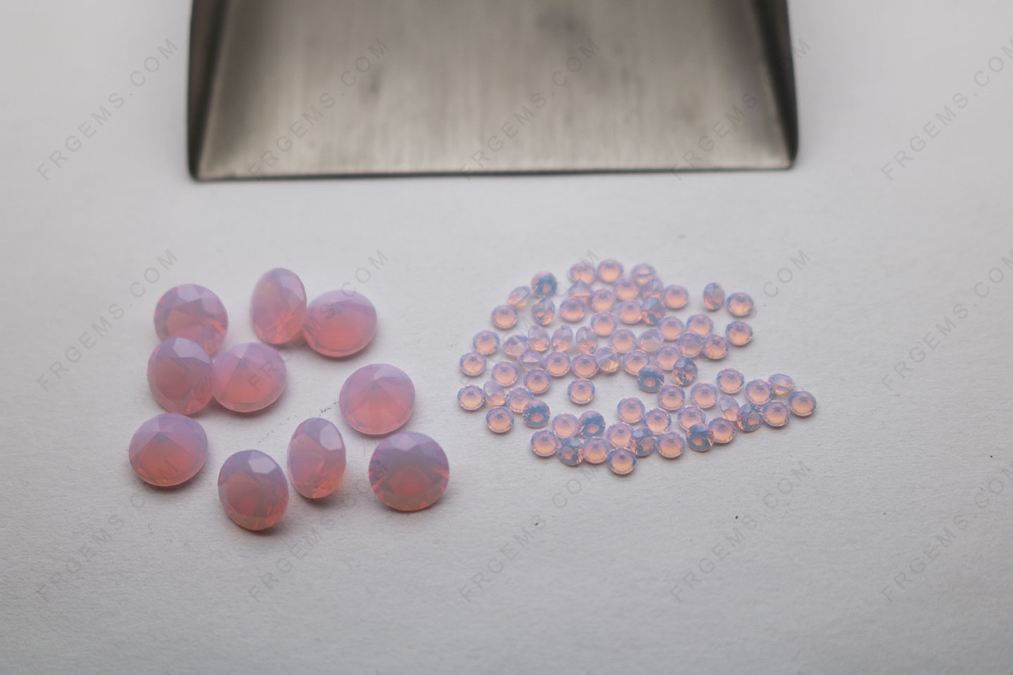 Loose Nano Crystal Opaque Opal Pink #283 Round Faceted Cut 7.00mm and 2.5mm gemstones bulk wholesale