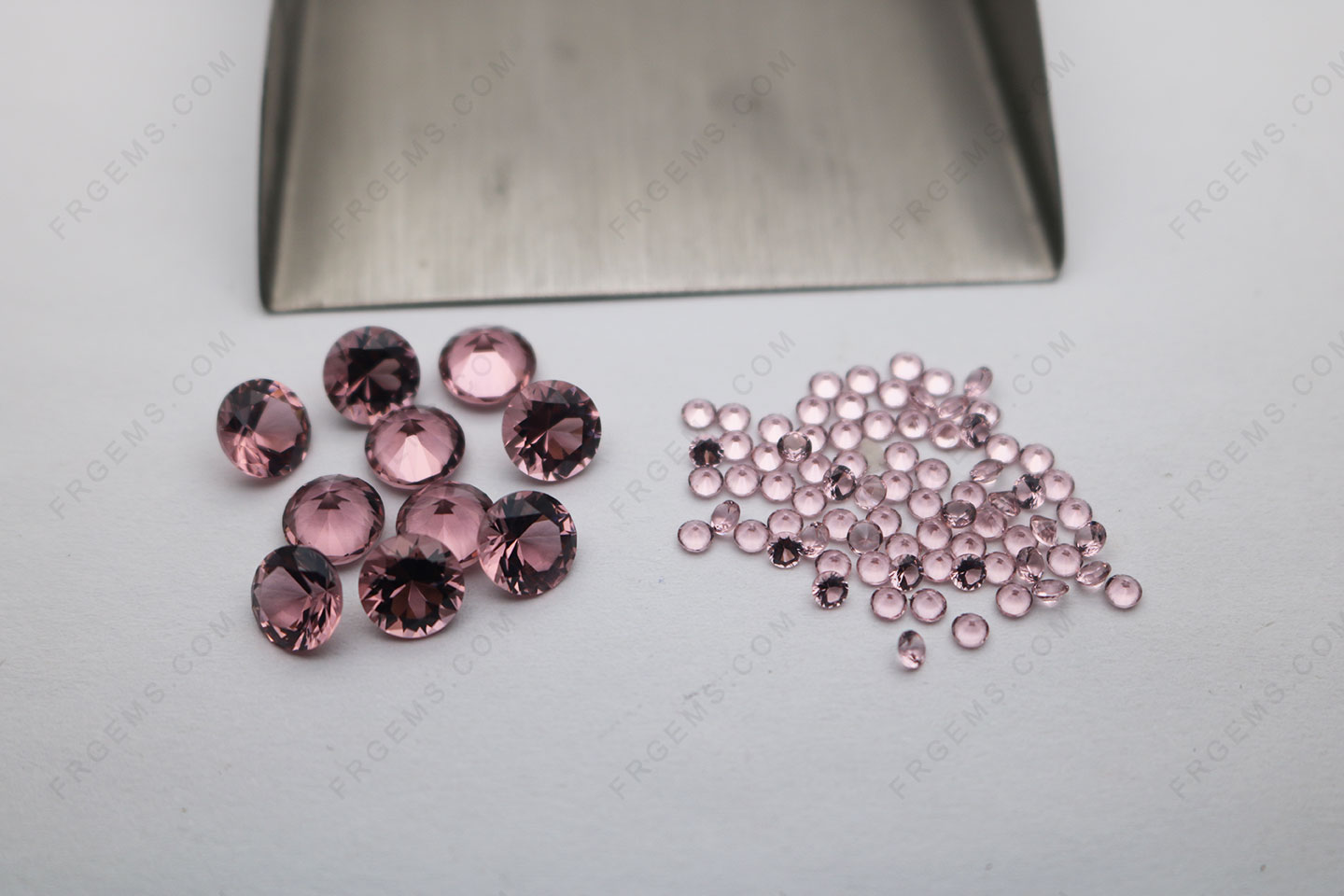Wholesale Nano Morganite Pink peach 182# Color Round faceted cut 7mm and 2.5mm Loose gemstones