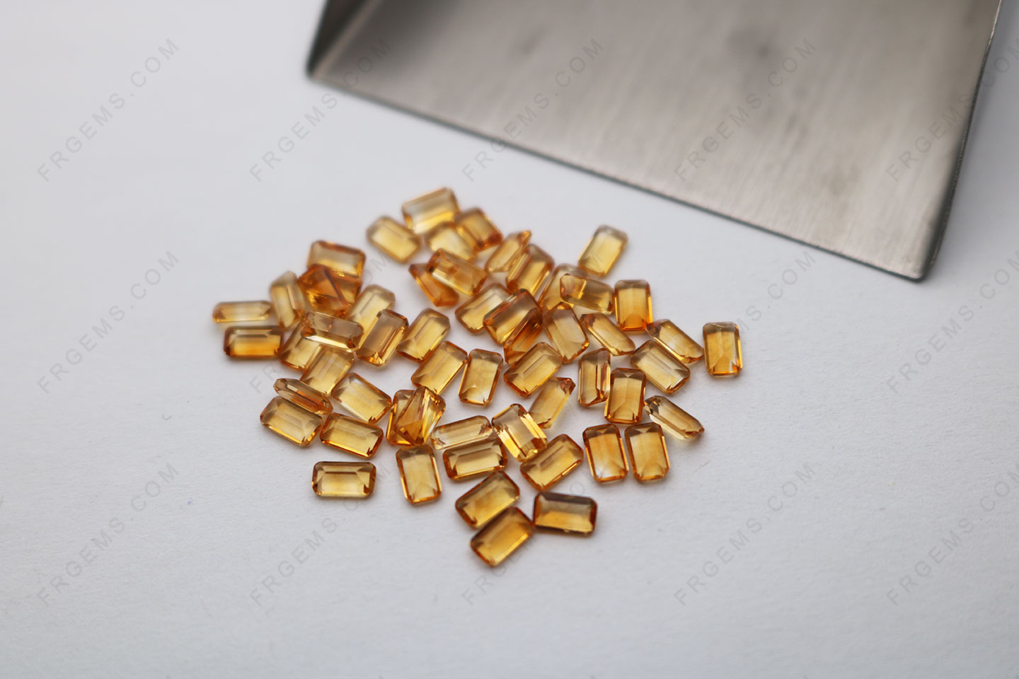 Bulk wholesale Loose Natural Citrine Yellow Dark C1 color Octagon Emerald Cut 4x6mm and 5x7mm gemstones