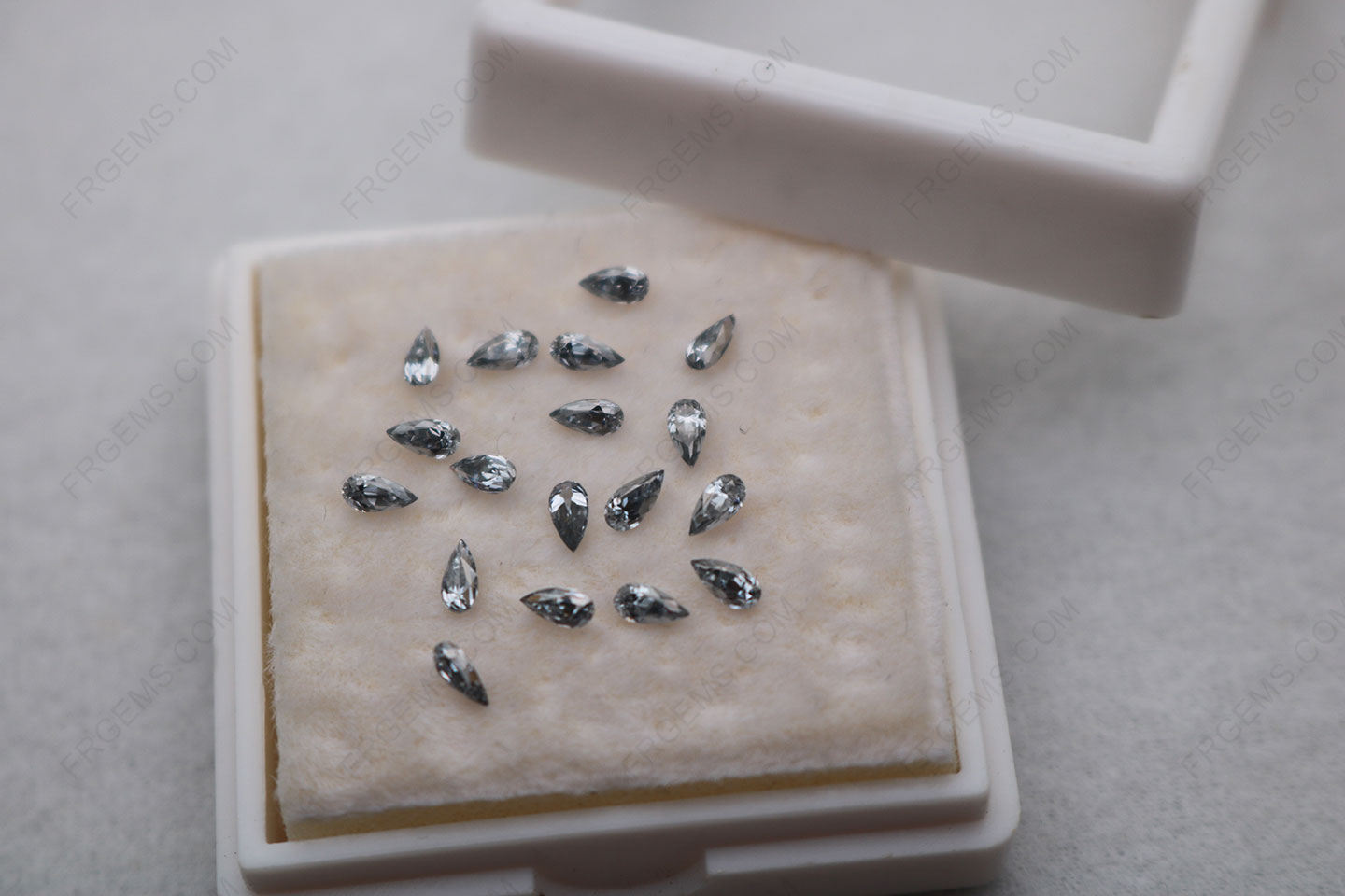 Bulk Wholesale Loose Moissanite Grey color Pear shape faceted 4x2mm gemstones