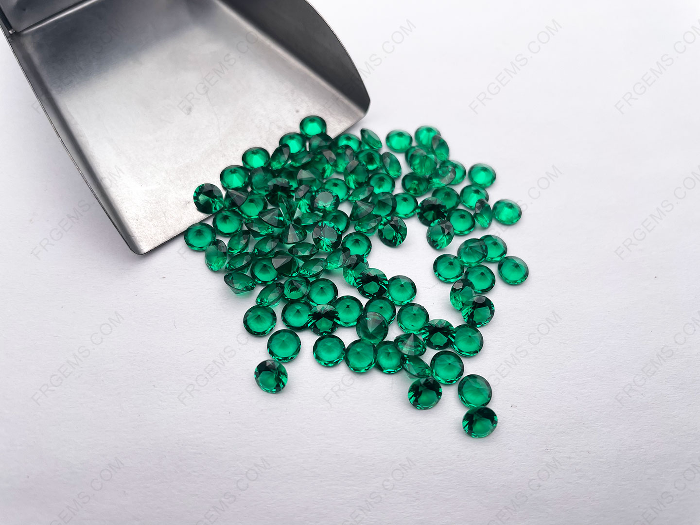 Bulk wholesale Nano Crystal Emerald Green Dark 111# color Round faceted cut gemstones from China