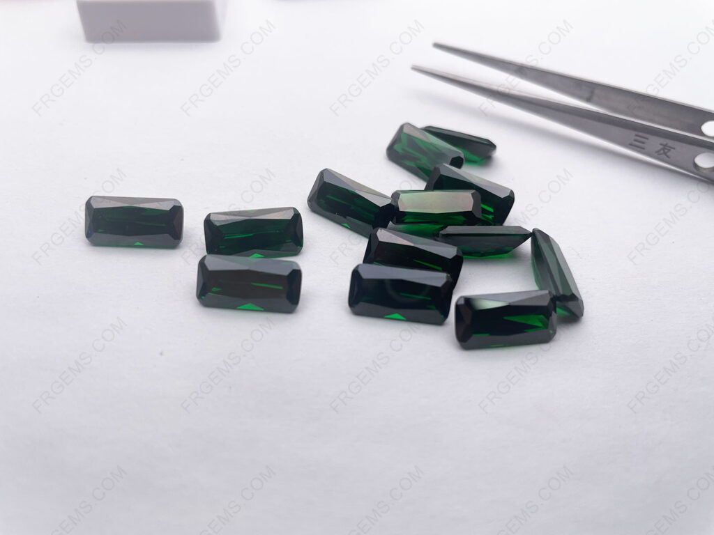 Lab-Created White Emerald Cut Cubic Zirconia Loose Gems – 5x7mm (2 Pieces)