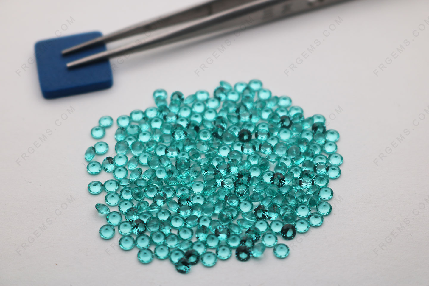 Loose Nano Crystal Paraiba Teal Green Color #107 Round shape Faceted Cut 3mm gemstones