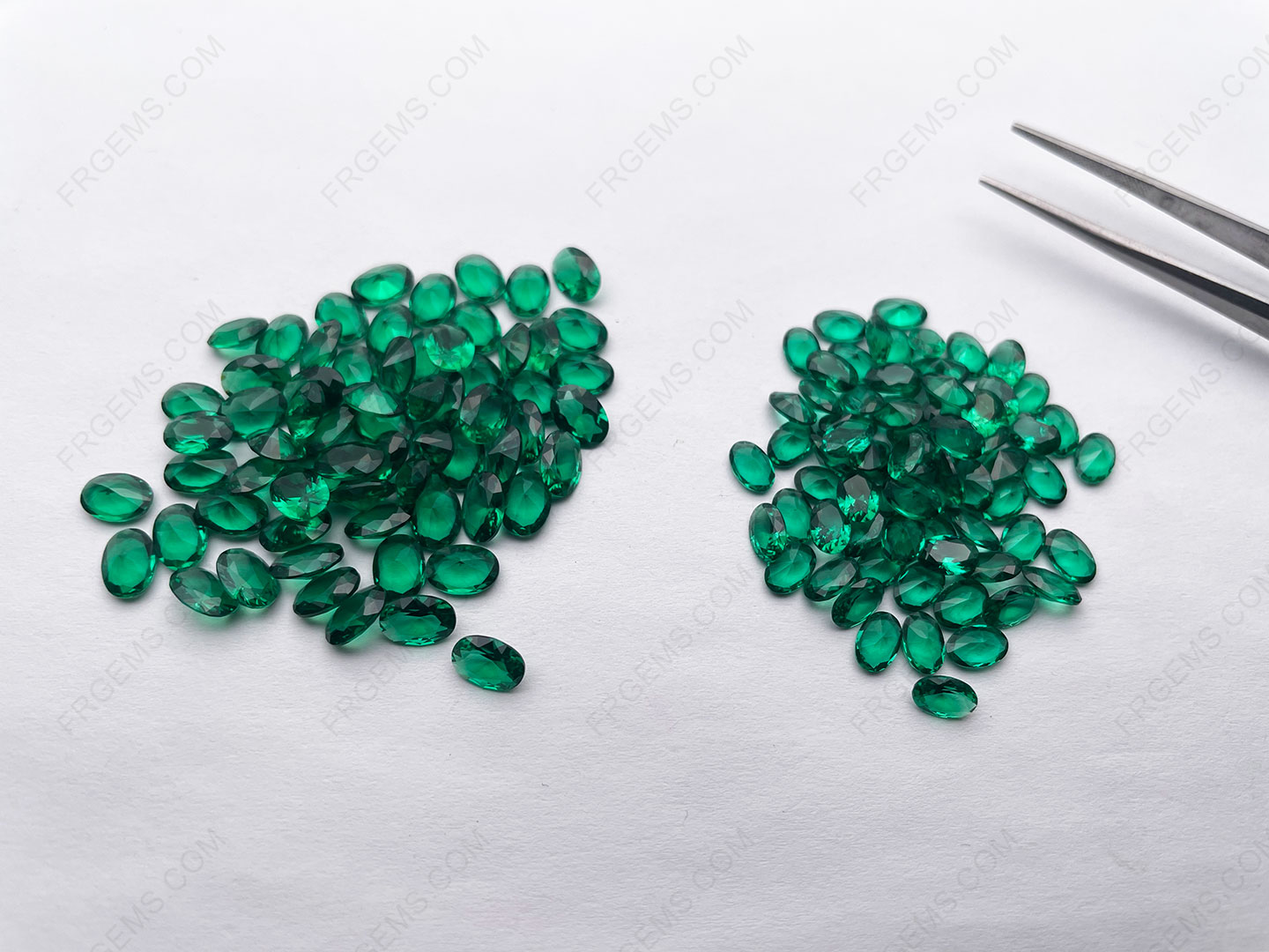 Nano Crystal Emerald Green Dark 111# color Oval faceted cut 5x7mm and 4x6mm gemstones bulk wholesale