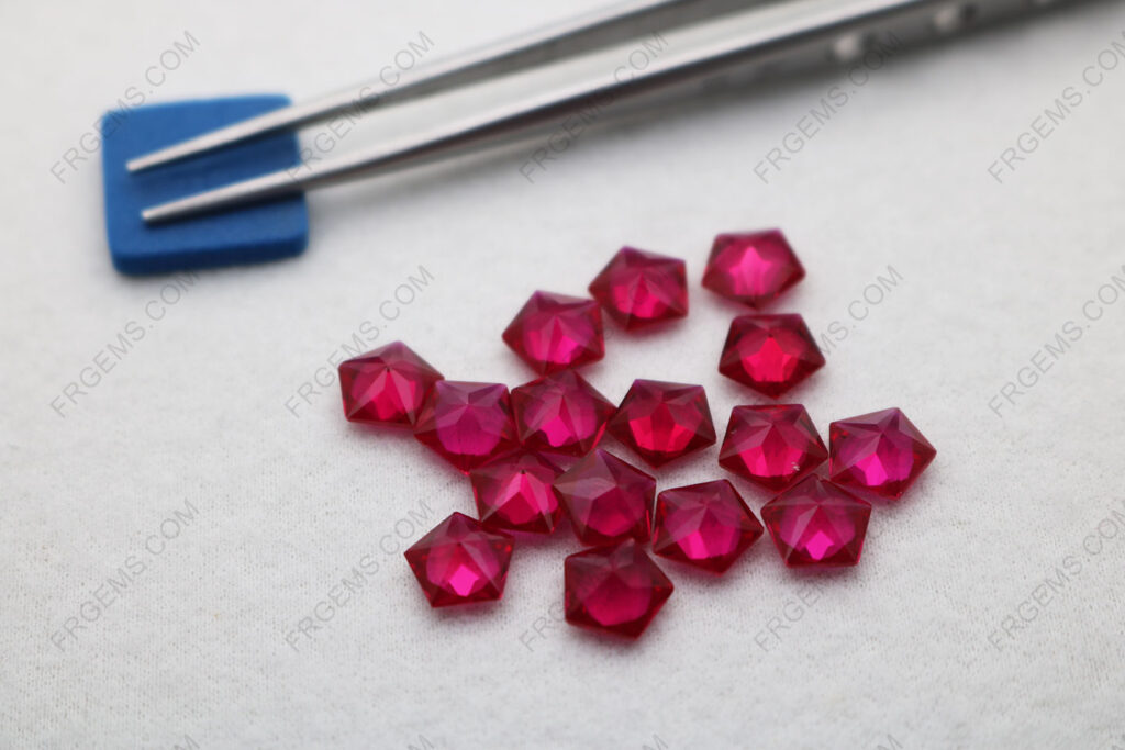 Synthetic-Corundum-7#-Ruby-Red-dark-color-Pentagon-faceted-cut-gemstone-supplier-IMG_6940