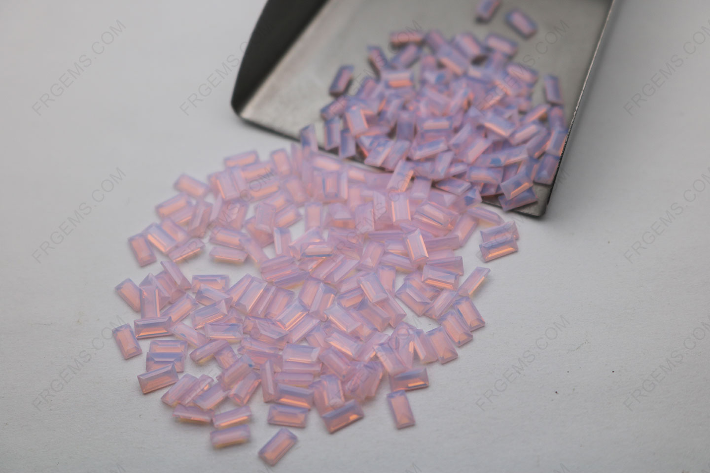 Nano Crystal Opaque Opal pink 283# color Buguette Step cut 5x2.5mm gemstones bulk wholesale