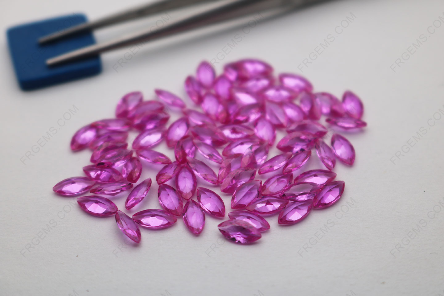 Bulk wholesale Synthetic Pink Sapphire Corundum 3# Color Marquise Shape 7x3.5mm Loose gemstones