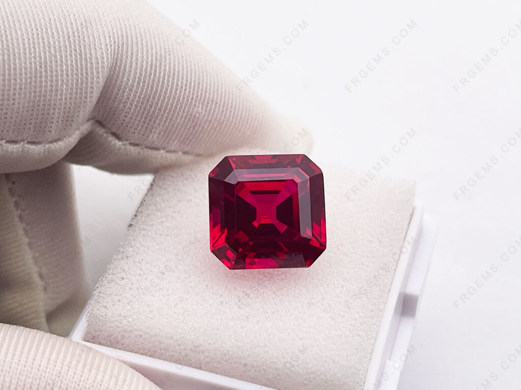 Lab-Grown-Ruby-Red-Color-Color-VVS- Asscher-Cut-10x10mm-gemstones-China-Manufacturer-IMG_1968