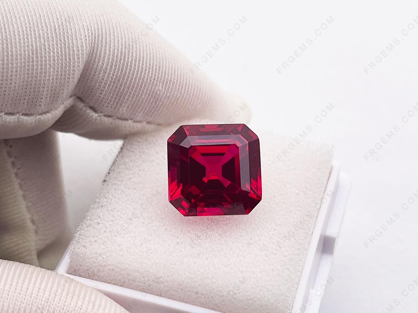 Bulk Wholesale Lab Grown Synthetic Ruby Red Color Asscher Cut