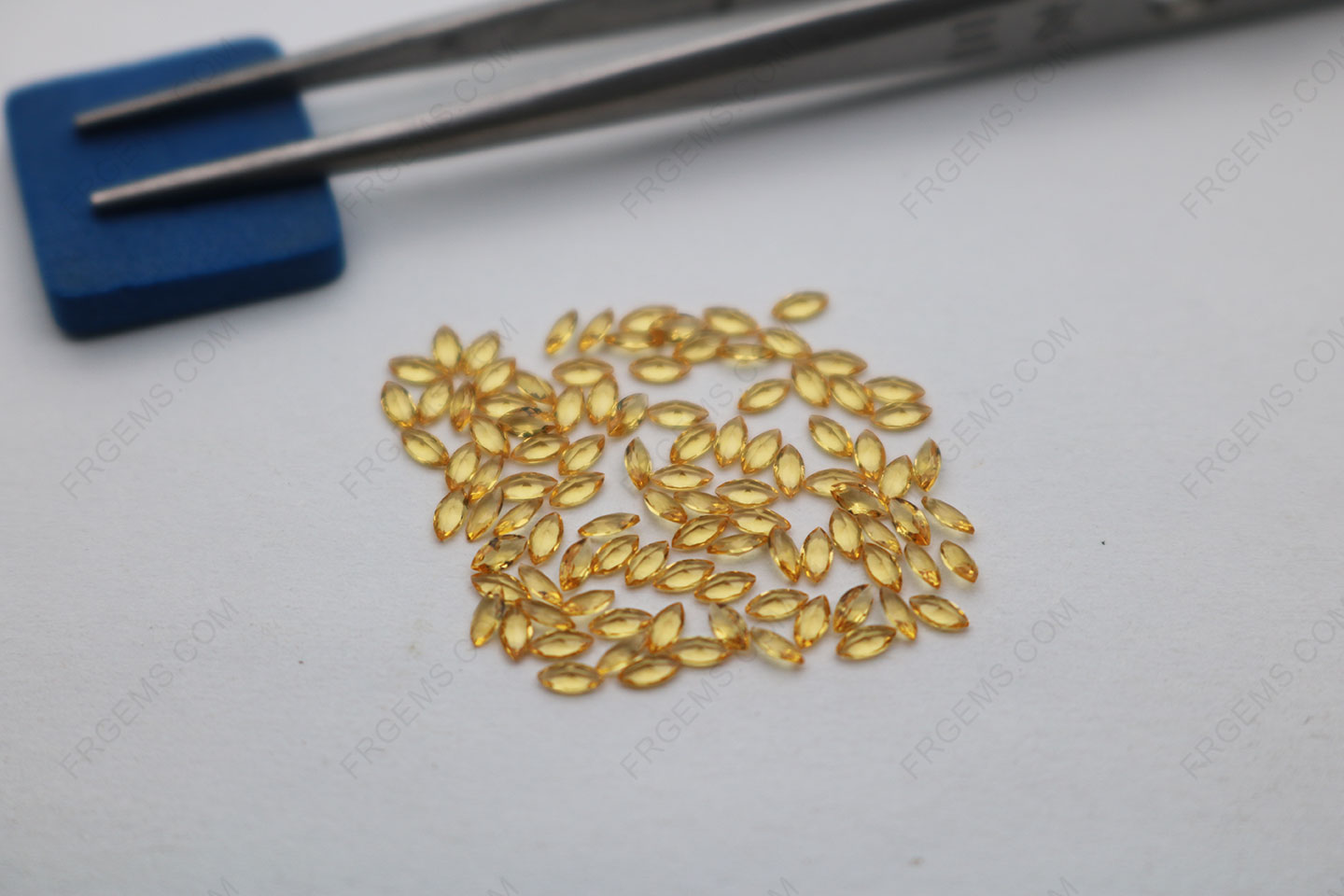 Bulk wholesale Nano Citrine Yellow 172# Marquise Shape Faceted Cut 3x1.5mm gemstones