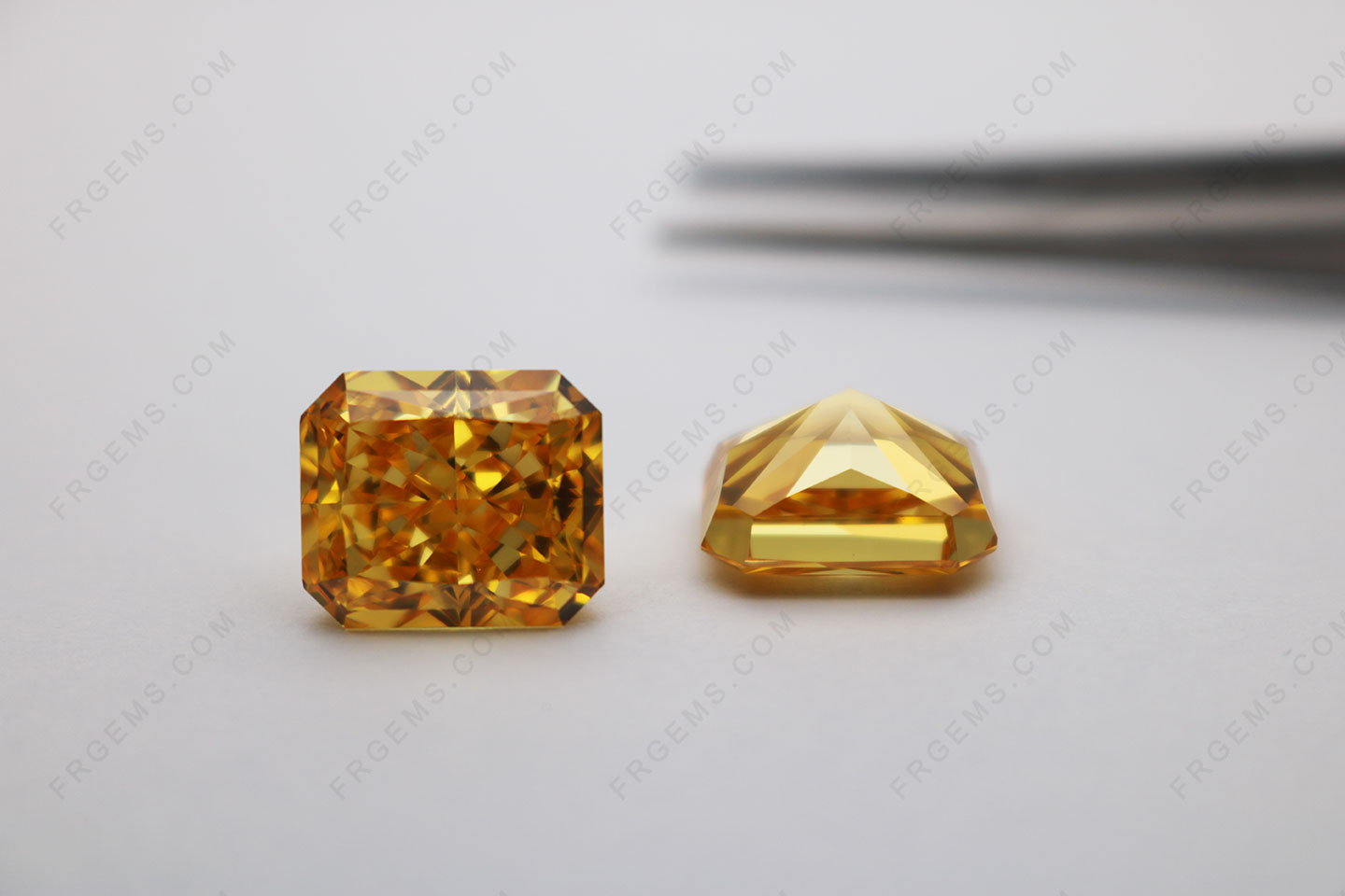 Octagon Crushed Ice Cut Cubic Zirconia Canary Yellow Color 5A Top Best Quality Loose Gemstones