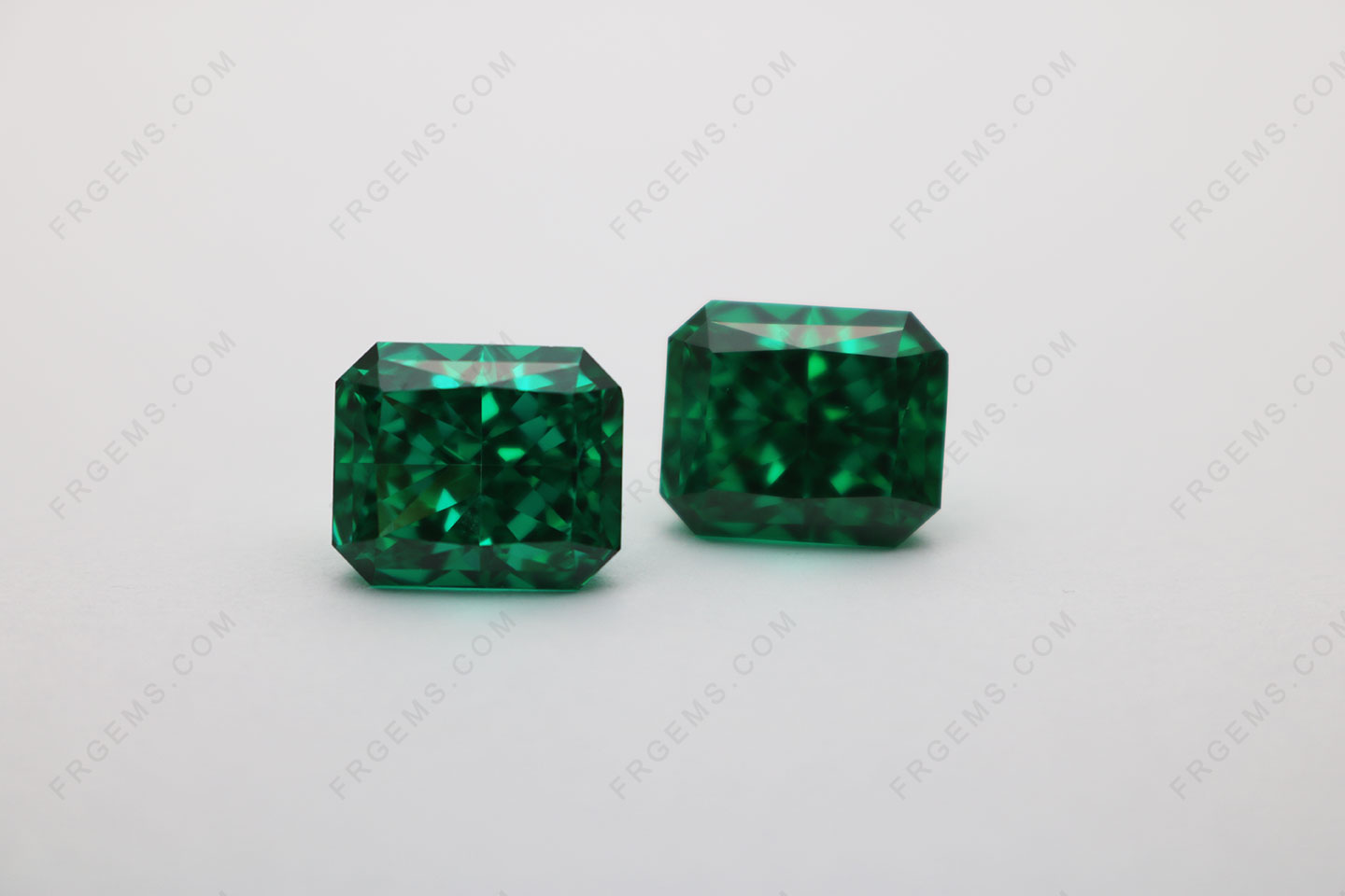 Bulk Wholesale Octagon Crushed Ice Cut Emerald Green Color Loose Cubic Zirconia Gemstones