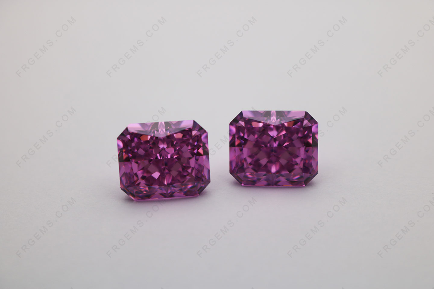 Octagon Crushed Ice Cut Purplish Pink Color Loose Cubic Zirconia Gemstones wholesale