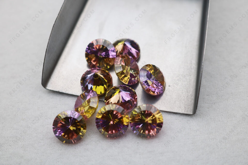 Round Shape Millennium cut Loose Cubic Zirconia Mixed Color 10x10mm gemstones Wholesale