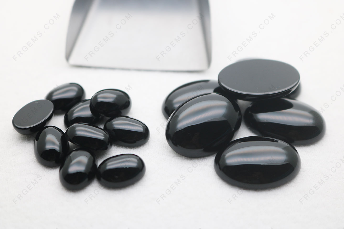 Natural Genuine Black onyx Oval Shape Cabochon 14x10mm 25x18mm loose gemstones bulk wholesale