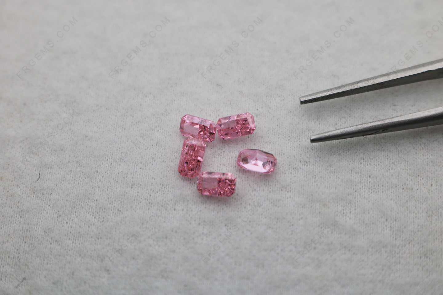 Wholesale Crushed Ice cut Cubic Zirconia Light padparascha Color Octagon Shape Loose gemstones