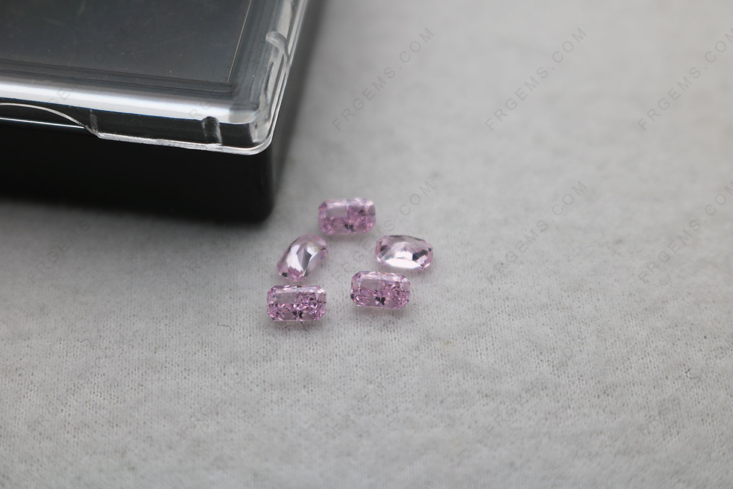 Wholesale AAAAA quality Octagon Crushed Ice cut Cubic Zirconia light pink Color Loose gemstones