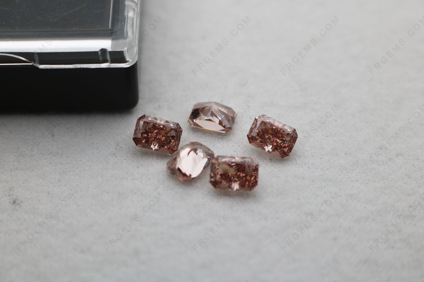 Octagon Crushed Ice cut Cubic Zirconia Coffee Brown Color Best top quality 5x7mm Loose CZ gemstones