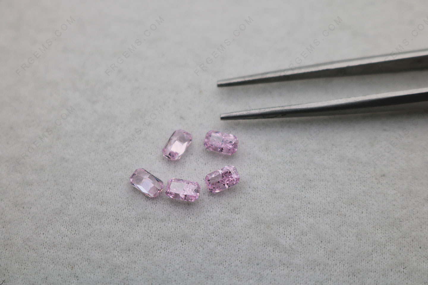 Wholesale AAAAA quality Octagon Crushed Ice cut Cubic Zirconia light pink Color Loose gemstones