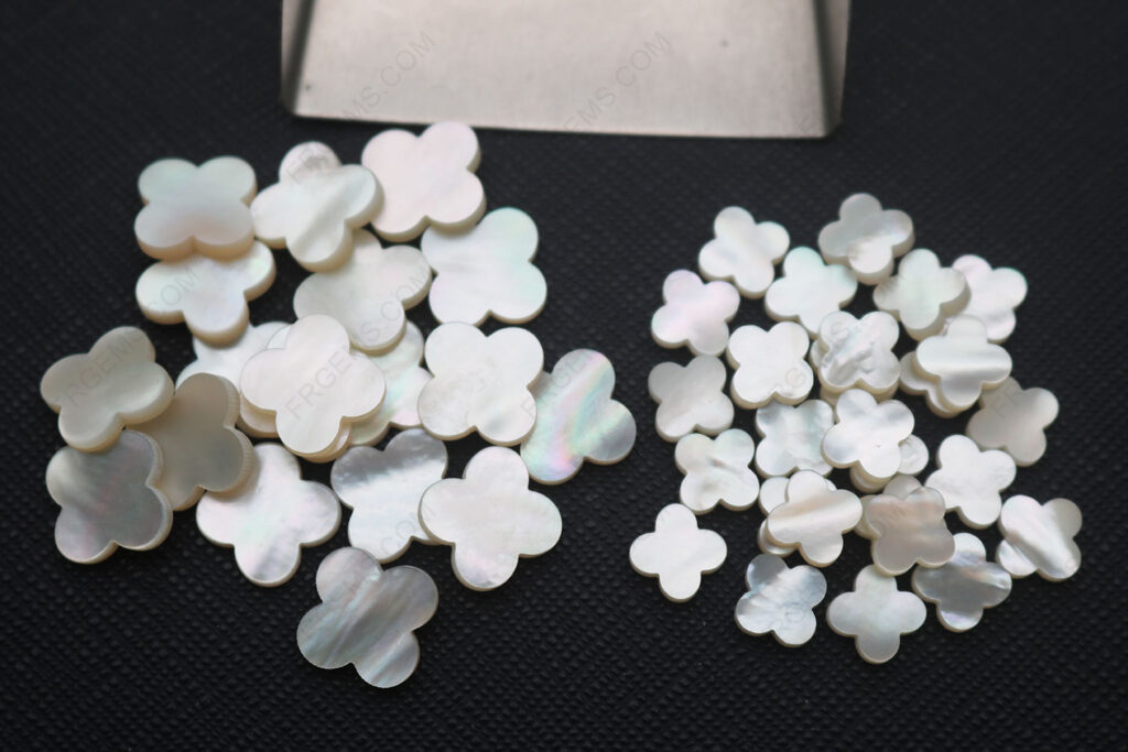 Wholesale Mother of pearl White color four leaf Clover Shape Loose gemstone at factory price