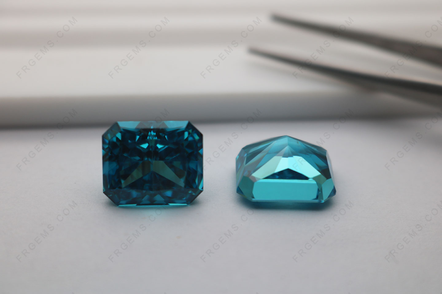 Bulk wholesale Cubic Zirconia Octagon Shape Crushed ice Cut Aquamarine Light color 13x11mm loose Gemstones