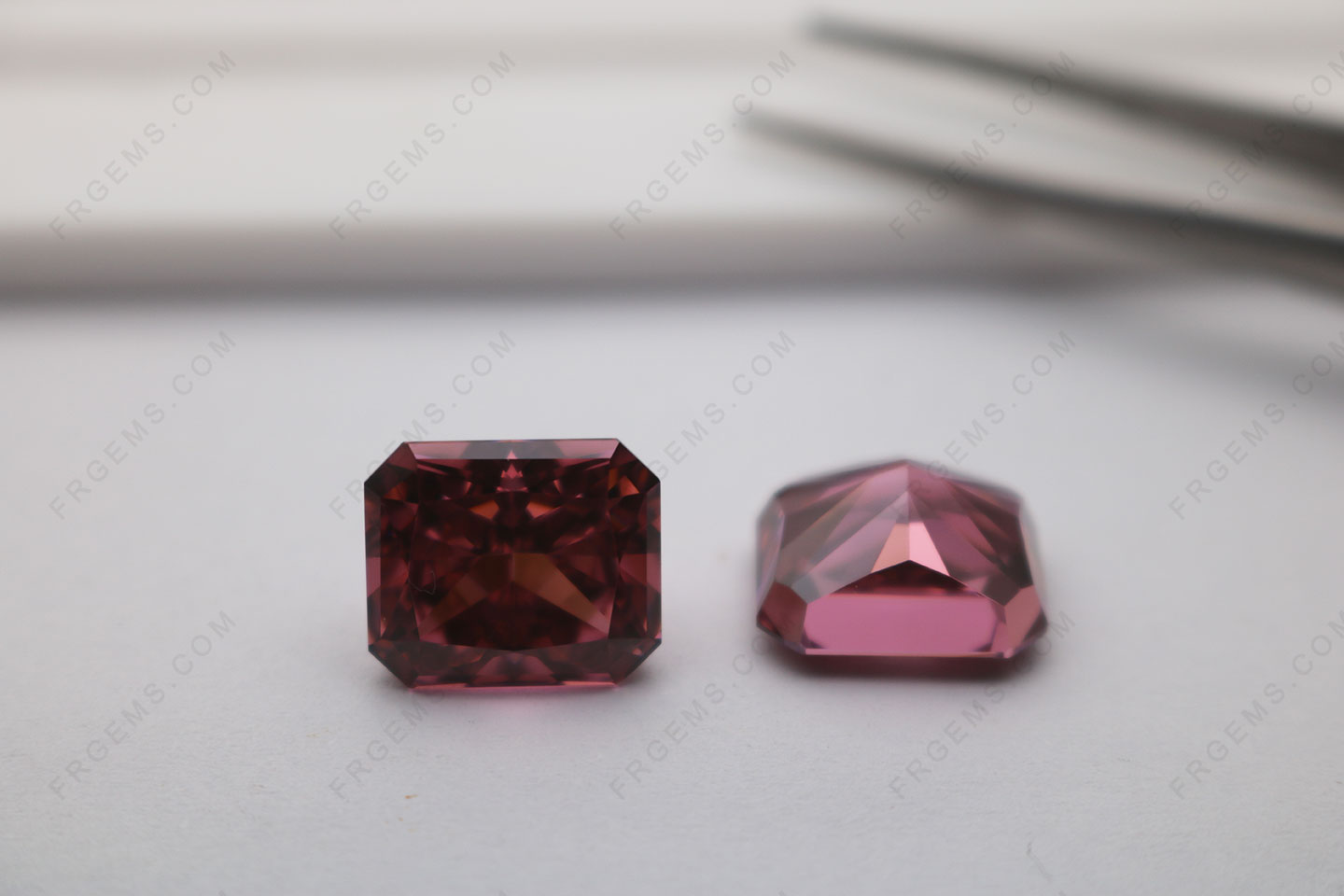 Octagon Shape Crushed ice Cut Cubic-Zirconia 5A Best quality Rhodolite color 13x11mm loose Gemstones China Suppliers
