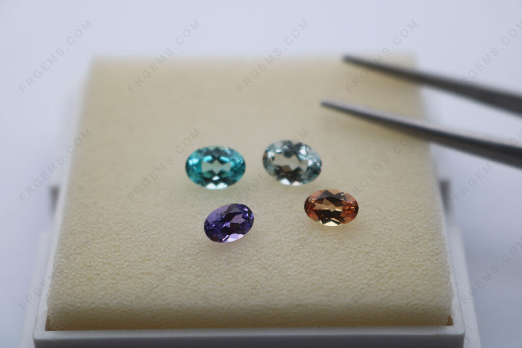 Bulk-wholesale-Lab-Grown-Orange-Sapphire-Green-Sapphire-Violet-Paraiba-Oval-Shape-Faceted-cut-7x5mm-loose-Gemstones-China-IMG_7658