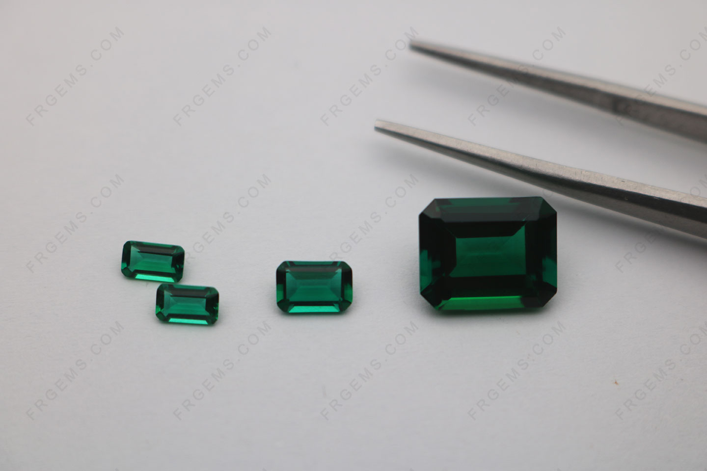 Lab Emerald Green Zambia Green Color Octagon Emerald Cut 11x9mm 6x4mm 5x3mm Loose Gemstones