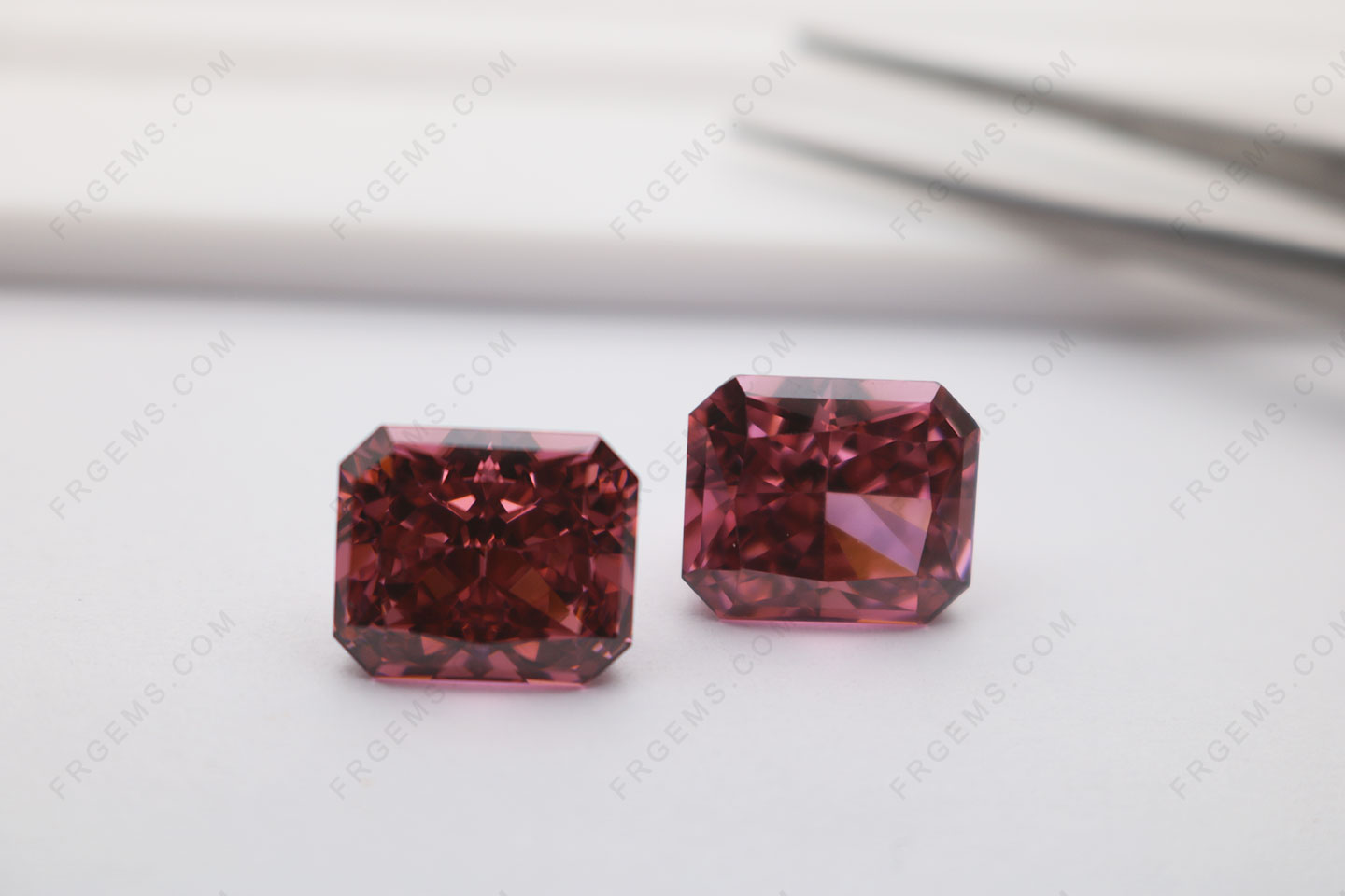 Octagon Shape Crushed ice Cut Cubic-Zirconia 5A Best quality Rhodolite color 13x11mm loose Gemstones China Suppliers
