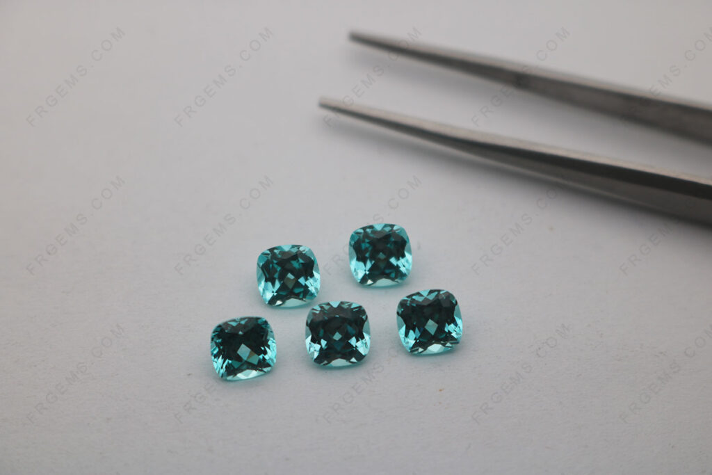 Lab-Grown-Paraiba-tourmaline-Color-Cushion-Shape-faceted-6x6mm-Loose-Gemstones-Suppliers-in-China-IMG_7774