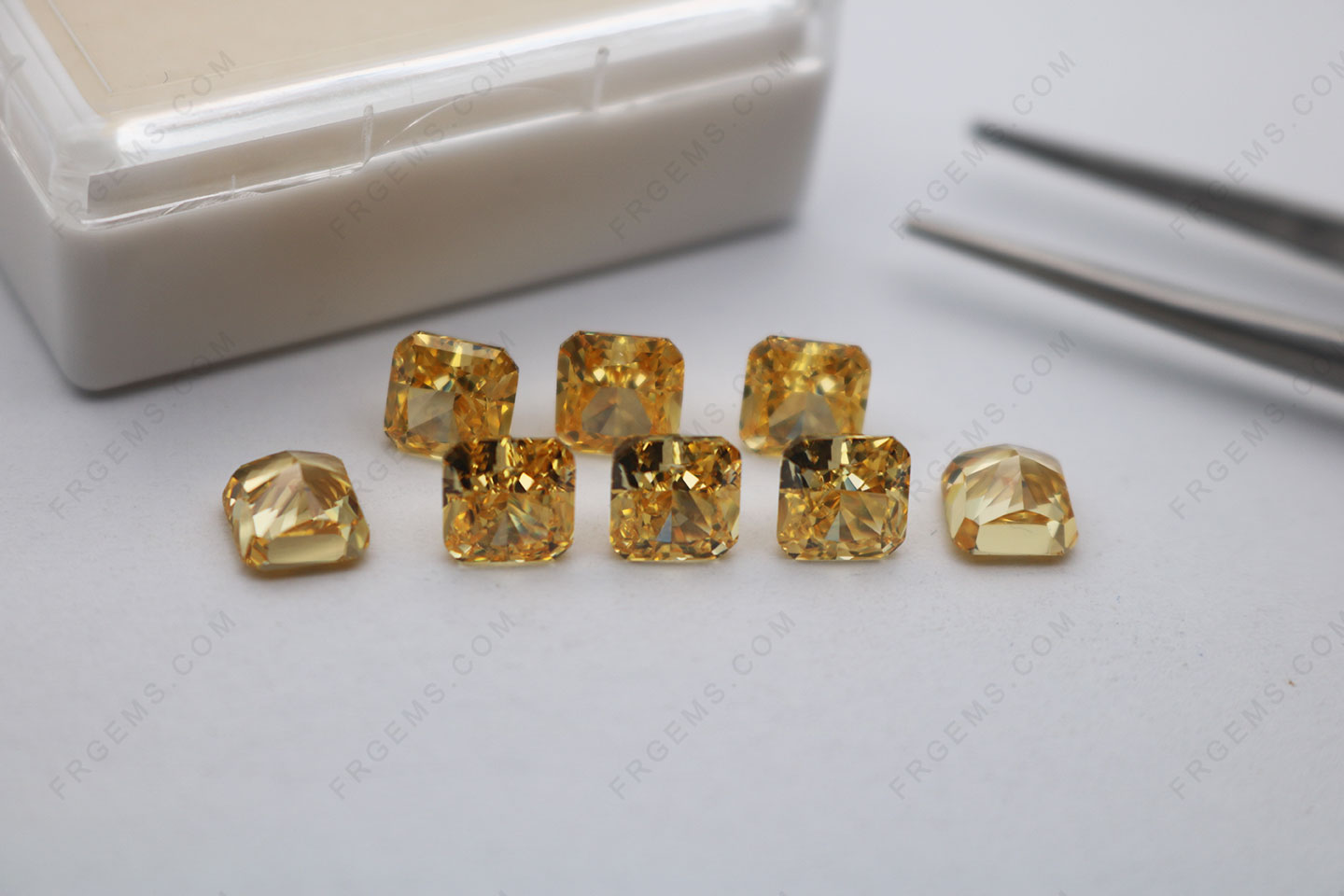 Loose CZ AAAAA Best Quality Canary Yellow Color Octagon shape Crushed Ice cut 6x6mm loose gemstones