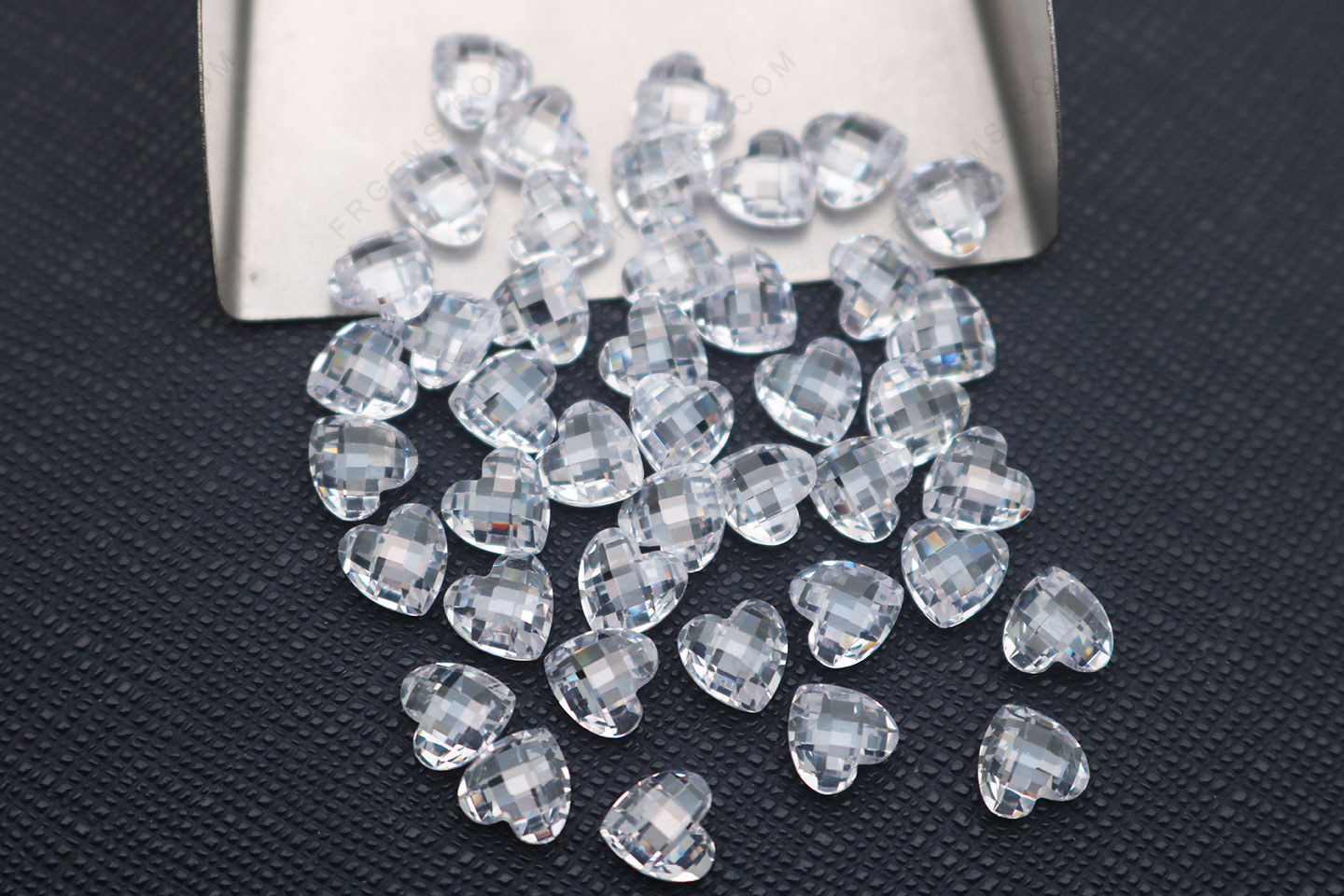 Cubic Zirconia White Colorless Color Heart Shape Double checkerboard 6x6mm Loose gemstones